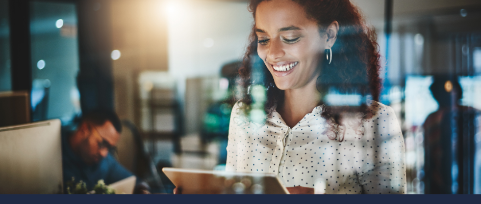 female working on tablet